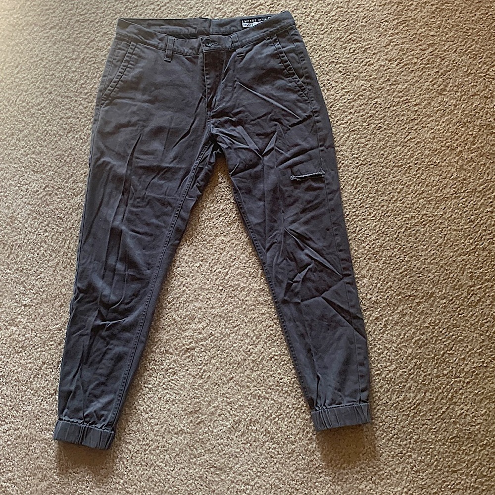 Empyre Distressed Chino Joggers (Dark Grey)